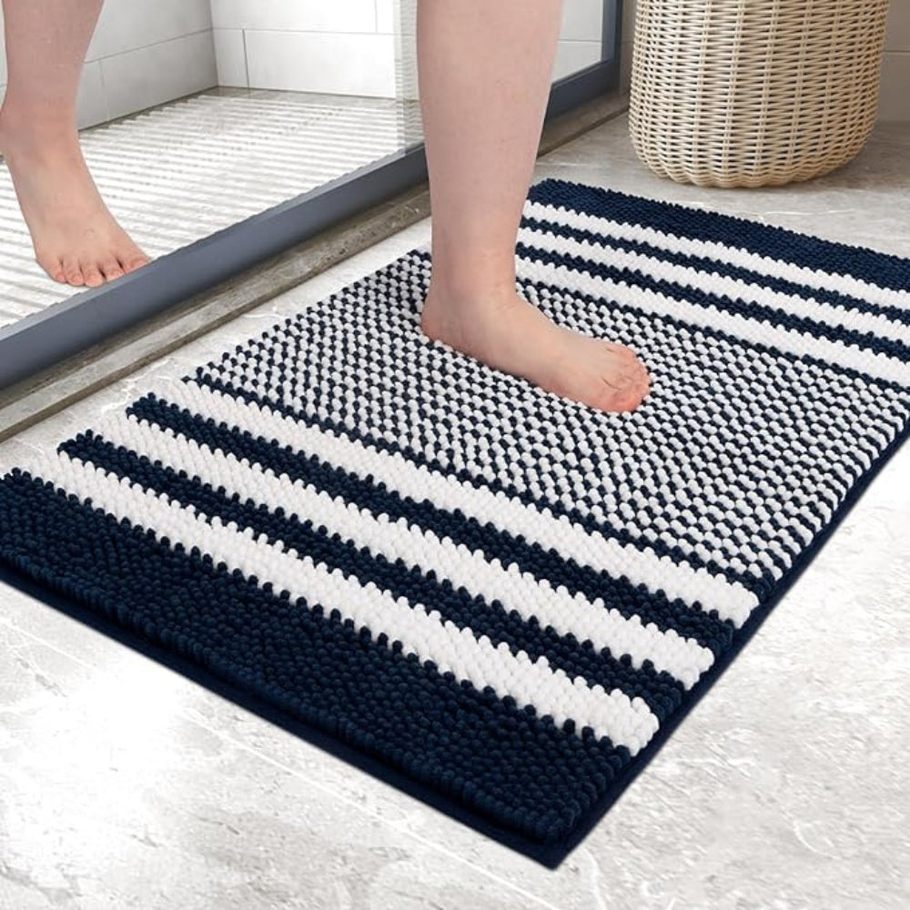 Bath Mat Ultra-Absorbent Chenille Non-Slip Backing