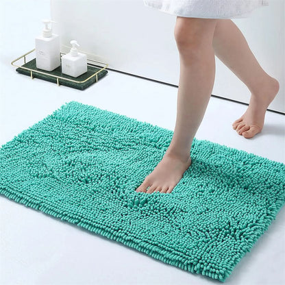 Bath Mat Ultra-Soft Chenille Quick-Dry Non-Slip Backing