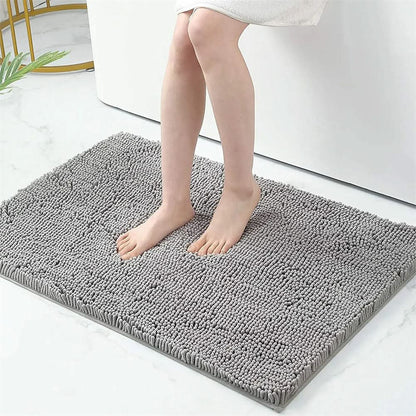 Bath Mat Ultra-Soft Chenille Quick-Dry Non-Slip Backing