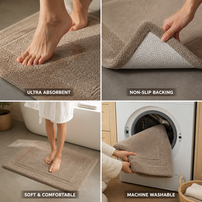 Bath Mat Ultra-Soft Highly Absorbent Non-Slip Backing