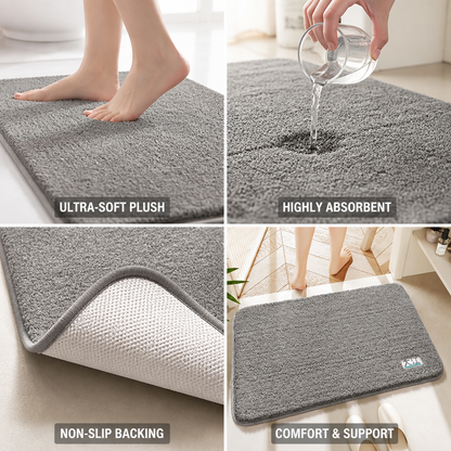 Bath Mat Ultra-Soft Plush Absorbent Non-Slip