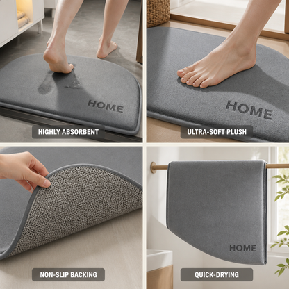 Bath Mat Ultra-Soft Plush Absorbent & Non-Slip Backing