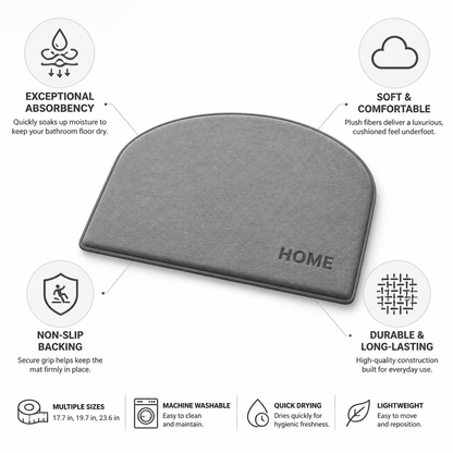 Bath Mat Ultra-Soft Plush Absorbent & Non-Slip Backing