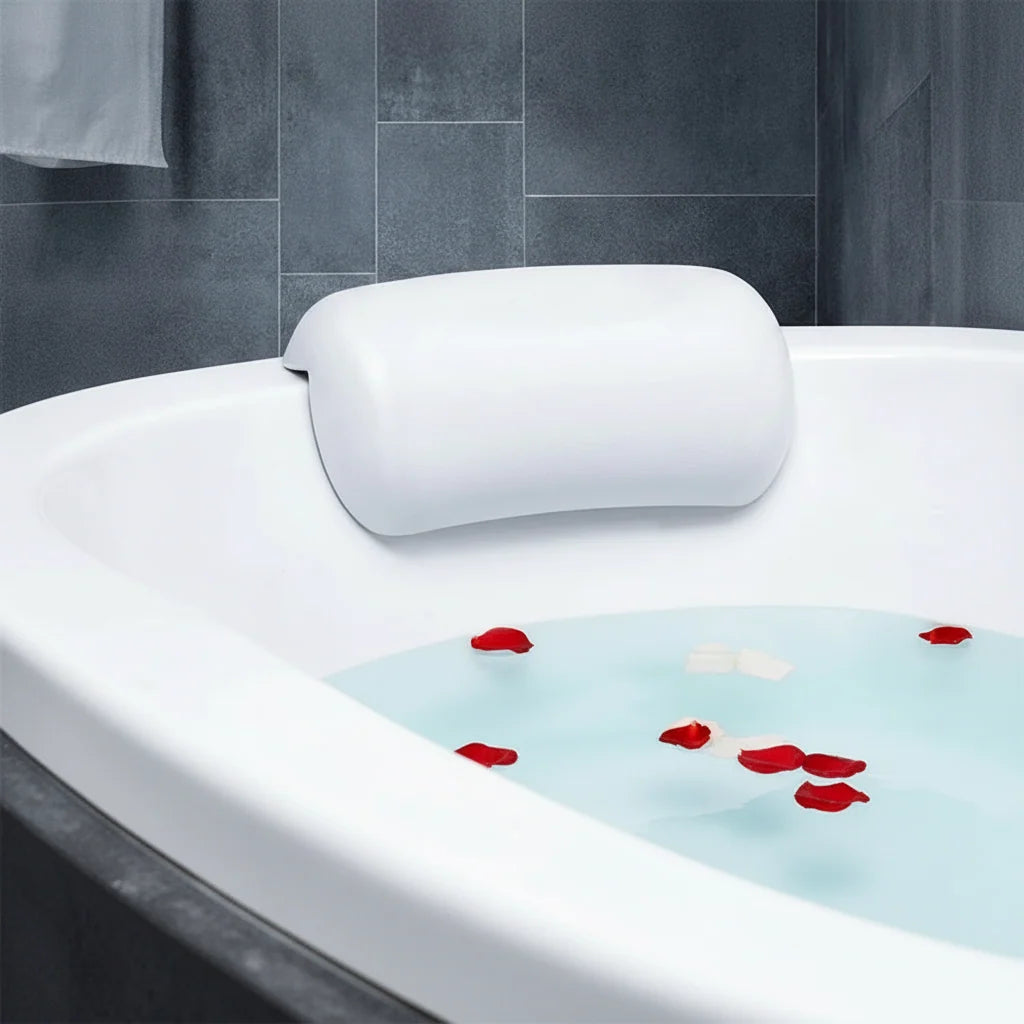 Bath Pillow Contoured Foam with Non-Slip Suction Cups