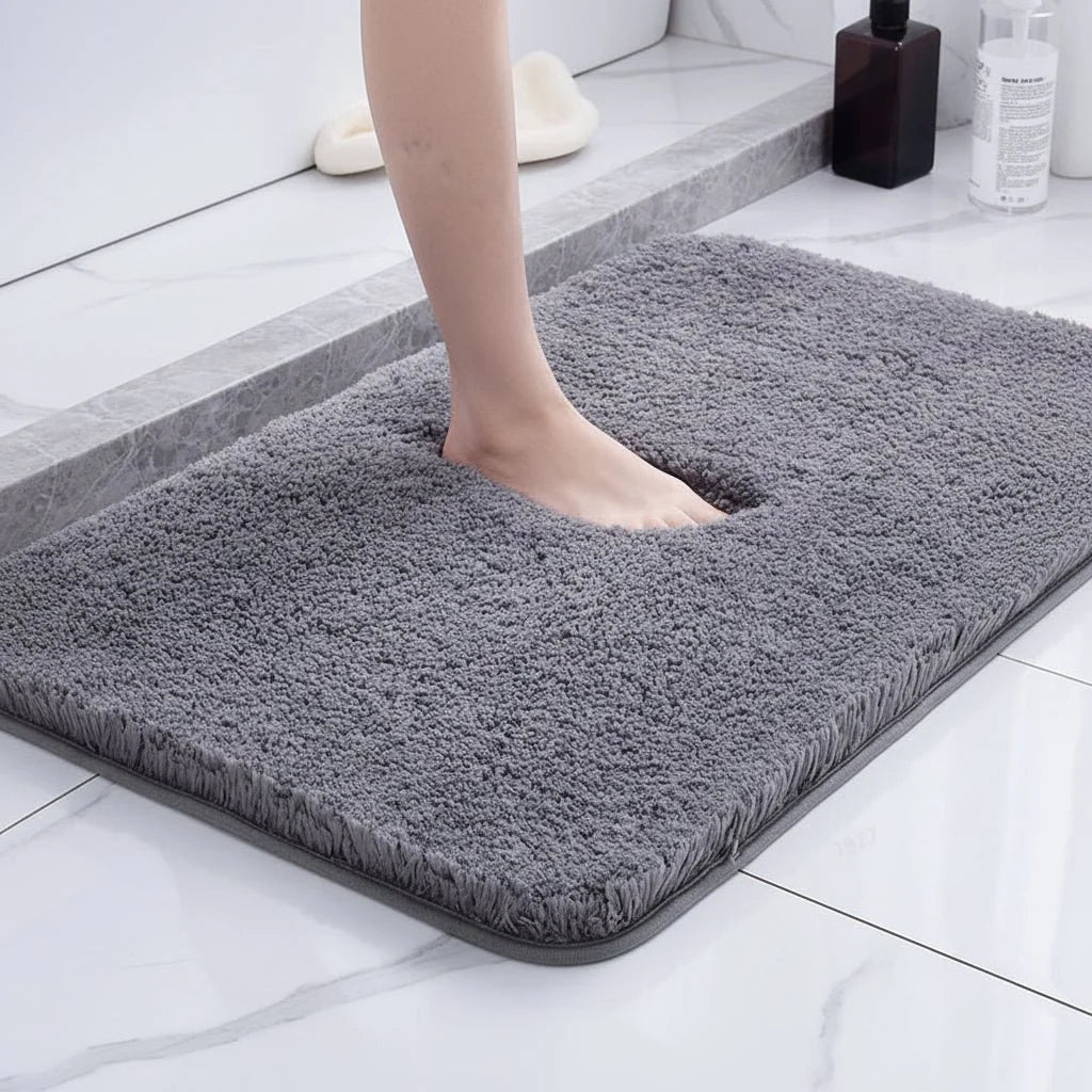 Bath Rug Plush Microfiber Absorbent Non-Slip Backing