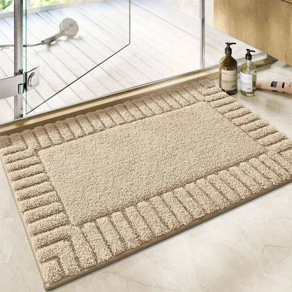 Bath Rug Soft Flocked Non-Slip Quick-Drying