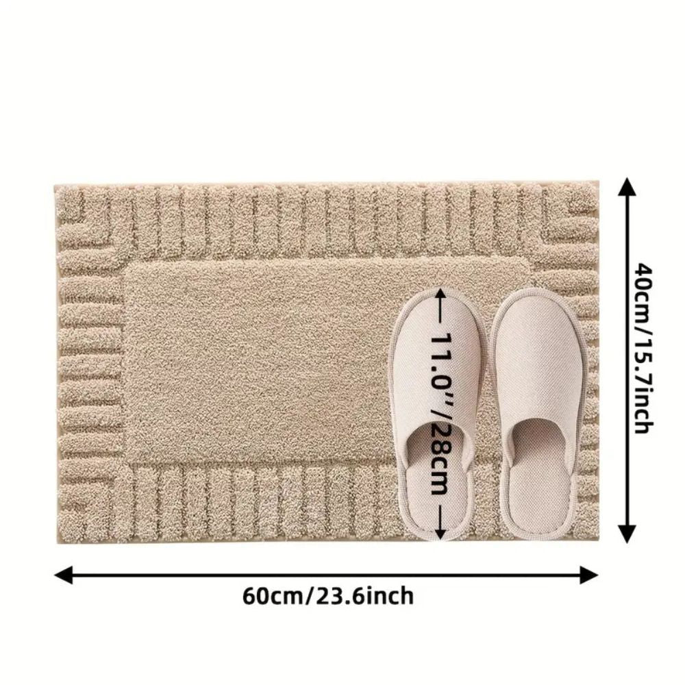 Bath Rug Soft Flocked Non-Slip Quick-Drying