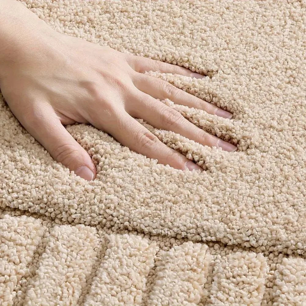 Bath Rug Soft Flocked Non-Slip Quick-Drying