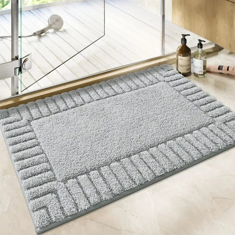 Bath Rug Soft Flocked Non-Slip Quick-Drying