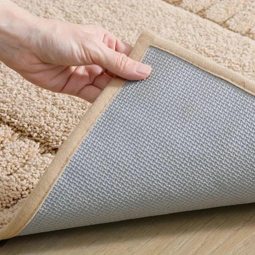 Bath Rug Soft Flocked Non-Slip Quick-Drying