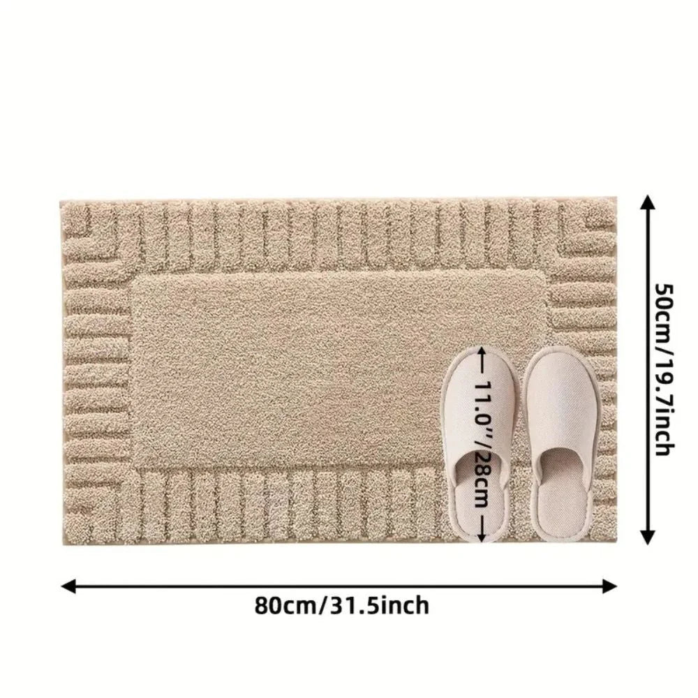 Bath Rug Soft Flocked Non-Slip Quick-Drying