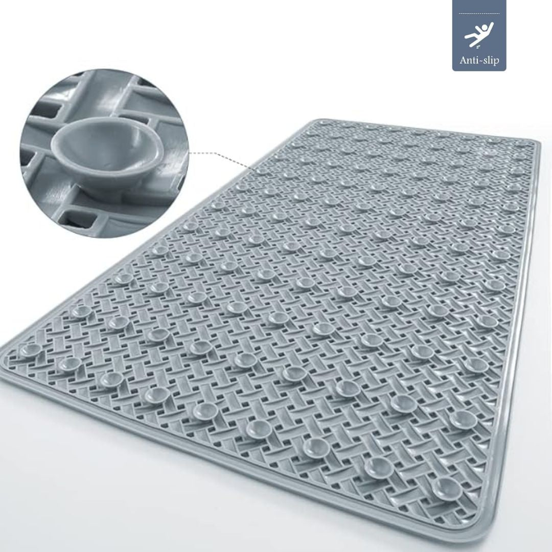 Bath & Shower Mat Non-Slip Suction Cups Quick-Dry Mildew-Resistant