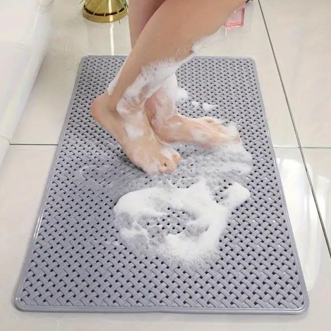 Bath & Shower Mat Non-Slip Suction Cups Quick-Dry Mildew-Resistant
