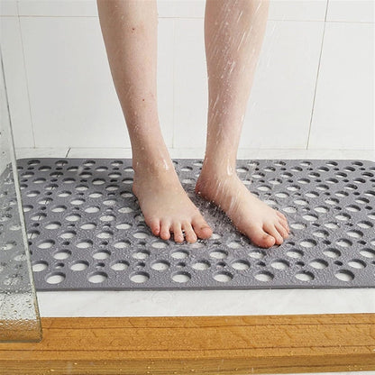 Bath & Shower Mat Suction-Cup Quick-Drain Bacteria-Resistant