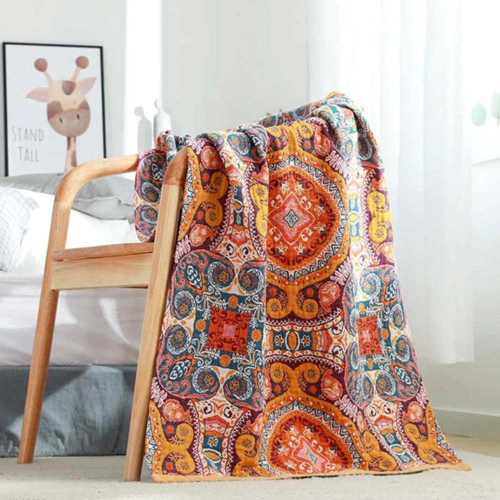 Bath Towel 100% Cotton Boho Pattern Quick-Drying