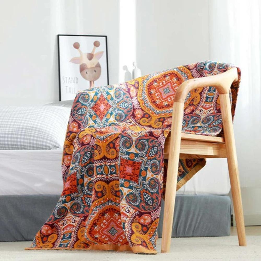 Bath Towel 100% Cotton Boho Pattern Quick-Drying