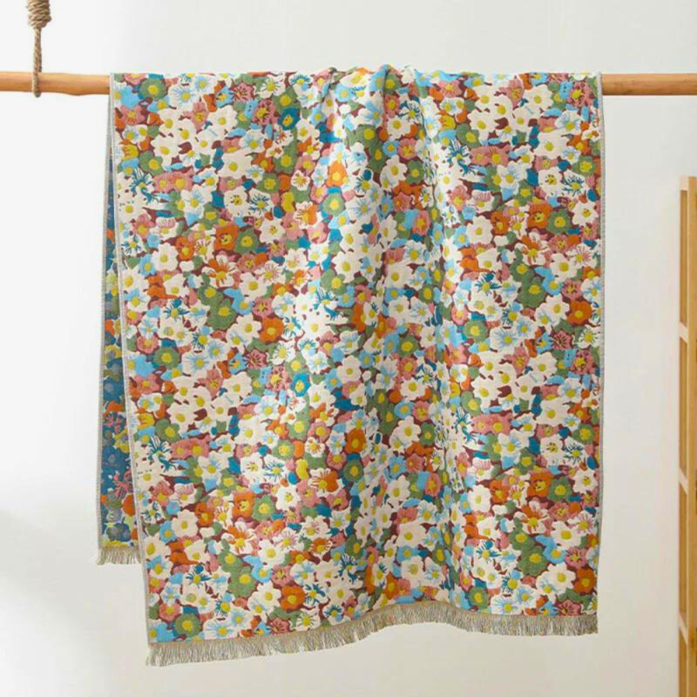Bath Towel 100% Cotton Quick-Drying Reversible Floral
