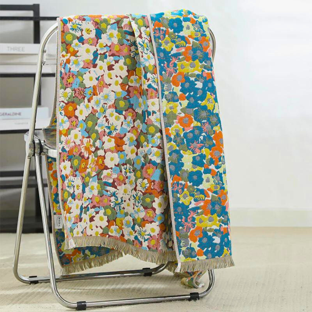 Bath Towel 100% Cotton Quick-Drying Reversible Floral