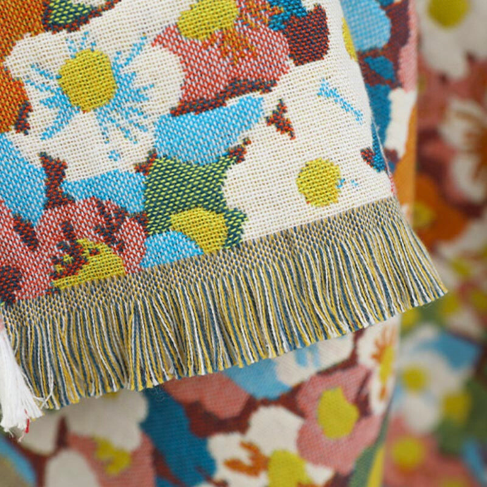 Bath Towel 100% Cotton Quick-Drying Reversible Floral