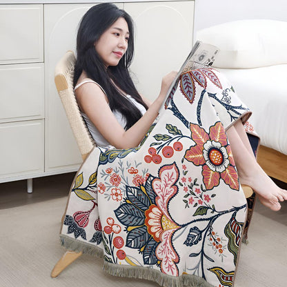 Bath Towel 100% Cotton Reversible Floral Print