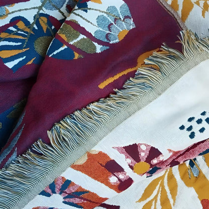 Bath Towel 100% Cotton Reversible Floral Print