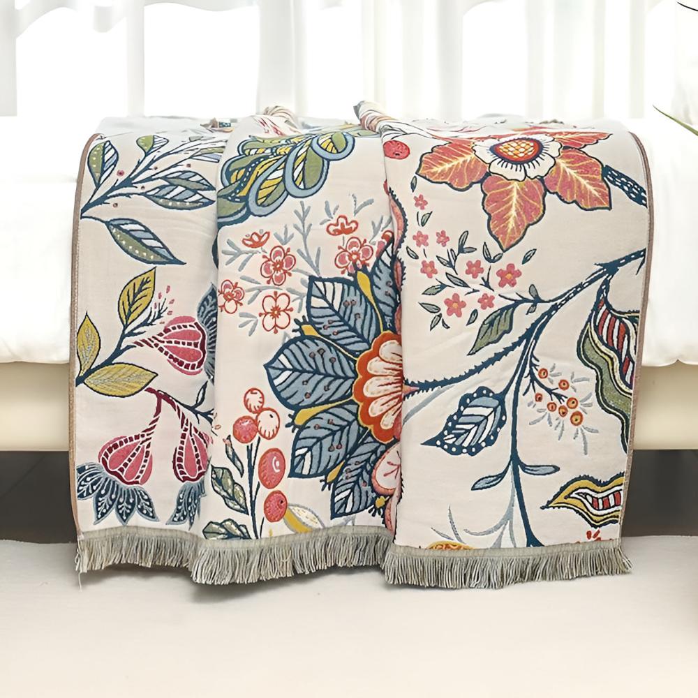 Bath Towel 100% Cotton Reversible Floral Print