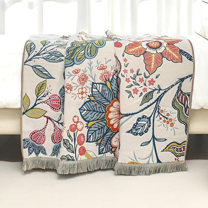 Bath Towel 100% Cotton Reversible Floral Print