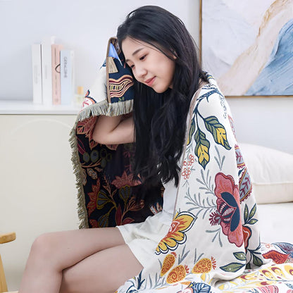 Bath Towel 100% Cotton Reversible Floral Print