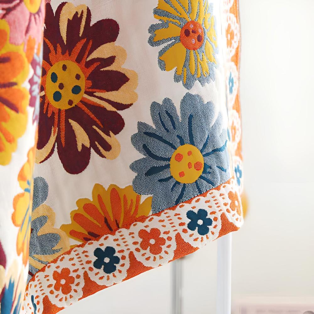 Bath Towel 100% Cotton Reversible Floral Quick-Drying