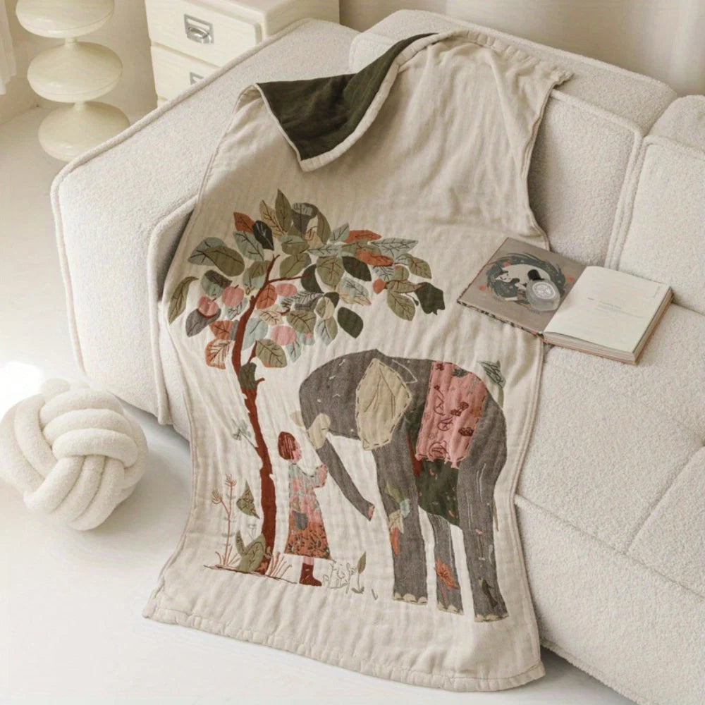 Bath Towel Blanket 100% Cotton Lightweight Vintage Floral