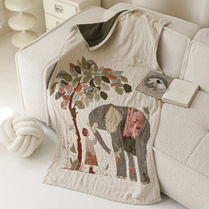 Bath Towel Blanket 100% Cotton Lightweight Vintage Floral