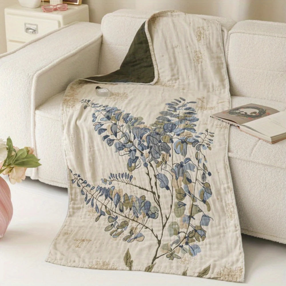 Bath Towel Blanket 100% Cotton Lightweight Vintage Floral