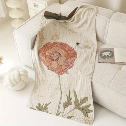 Bath Towel Blanket 100% Cotton Lightweight Vintage Floral