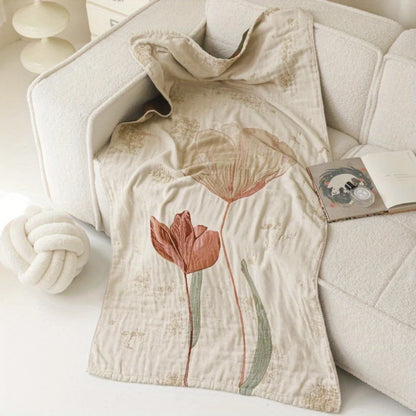 Bath Towel Blanket 100% Cotton Lightweight Vintage Floral