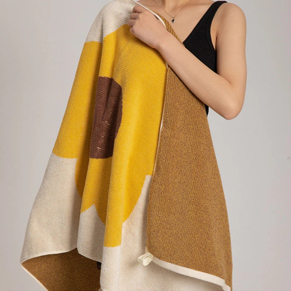Bath Towel Cotton Sunflower Print Absorbent & Quick-Dry