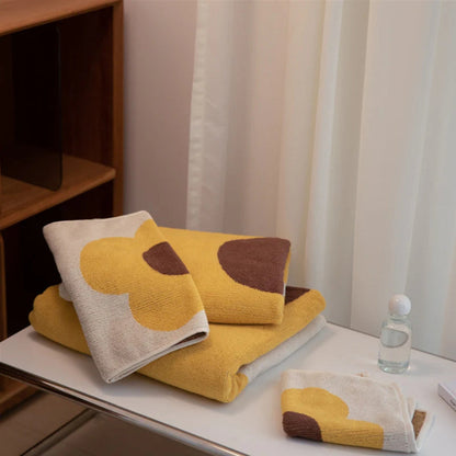 Bath Towel Cotton Sunflower Print Absorbent & Quick-Dry