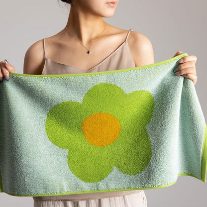 Bath Towel Cotton Sunflower Print Absorbent & Quick-Dry