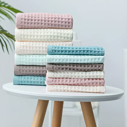 Bath Towel Cotton Waffle Weave Lightweight & Quick-Drying