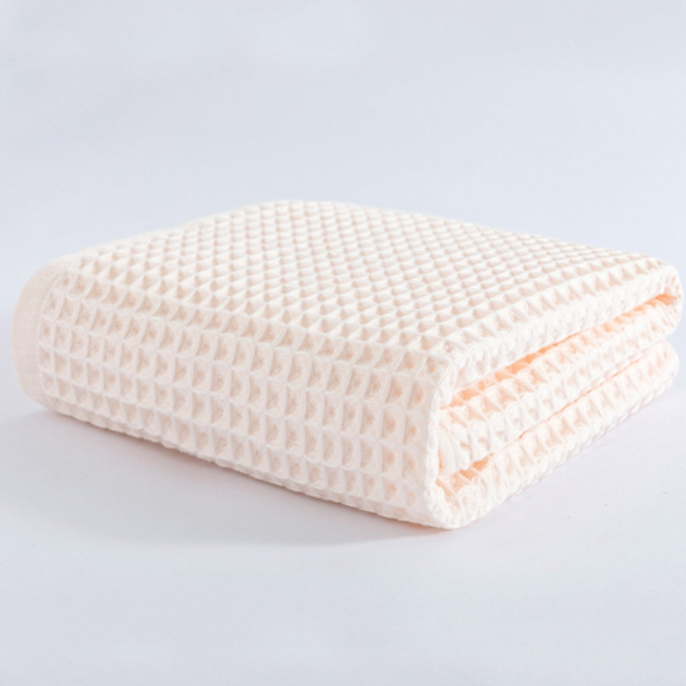 Bath Towel Cotton Waffle Weave Lightweight & Quick-Drying