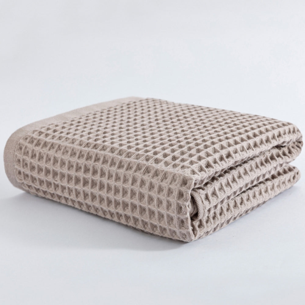 Bath Towel Cotton Waffle Weave Lightweight & Quick-Drying