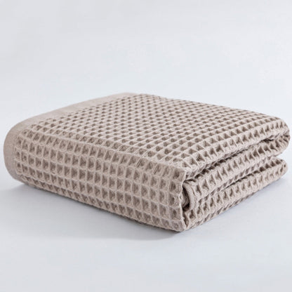 Bath Towel Cotton Waffle Weave Lightweight & Quick-Drying