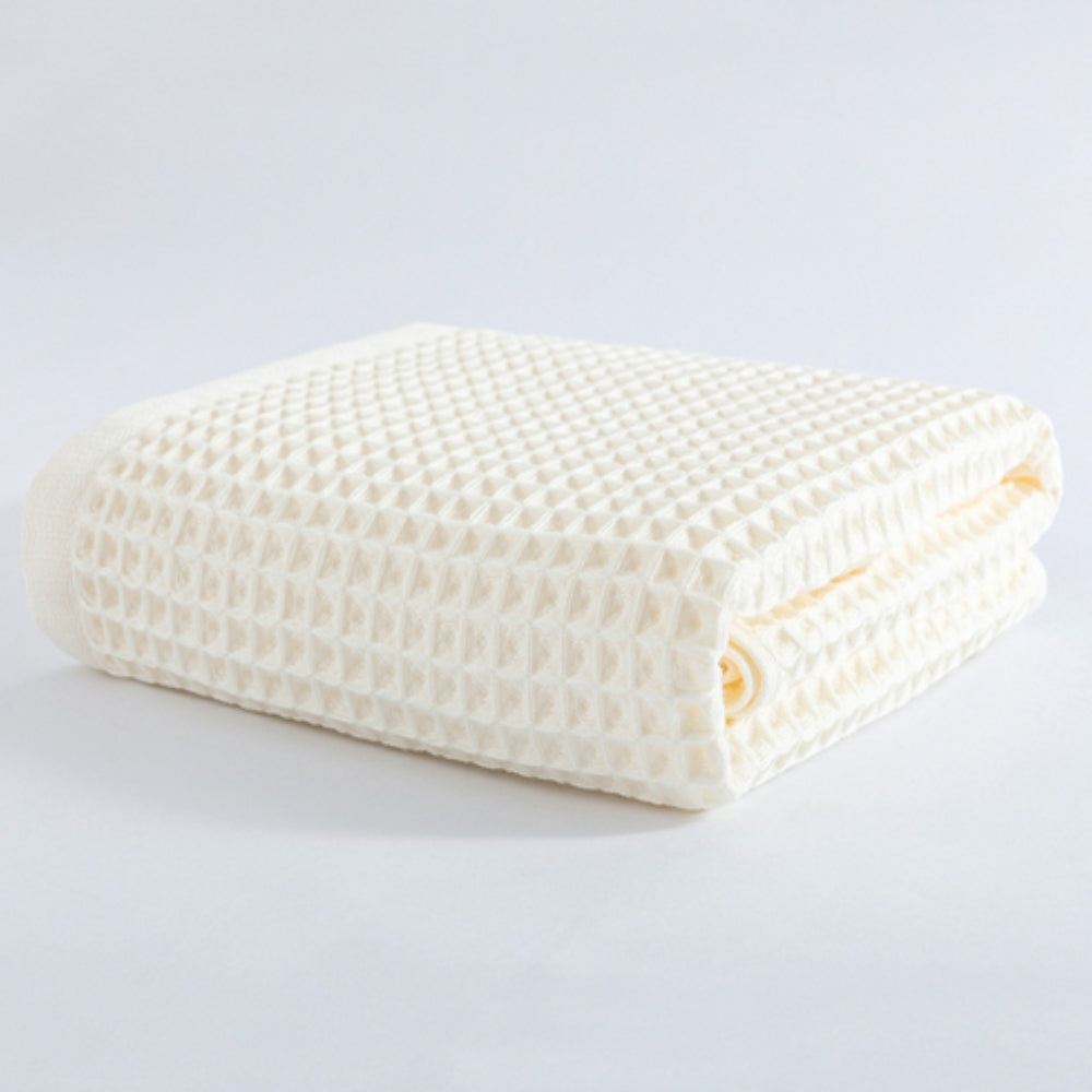 Bath Towel Cotton Waffle Weave Lightweight & Quick-Drying