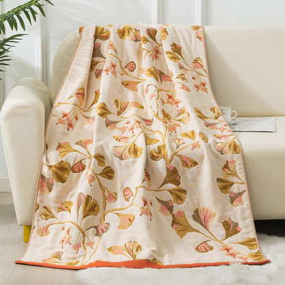 Bath Towel Ginkgo Leaf Pure Cotton Gauze