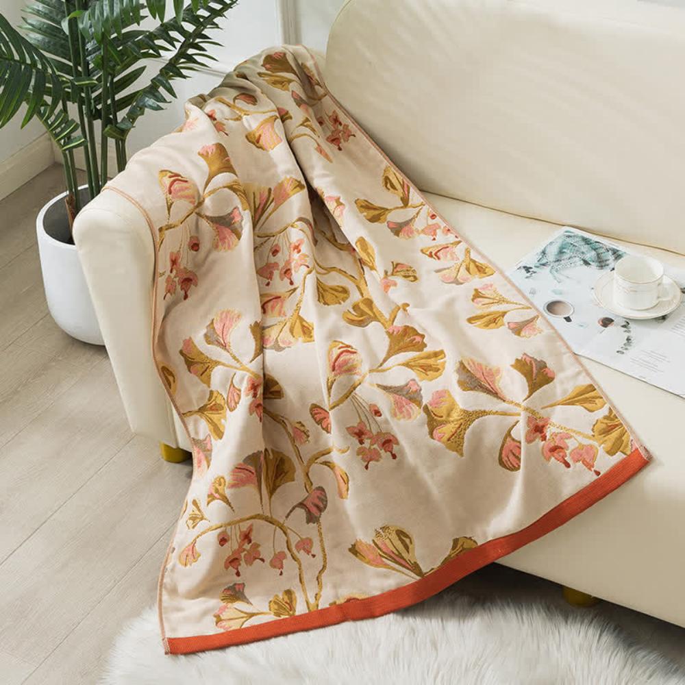 Bath Towel Ginkgo Leaf Pure Cotton Gauze