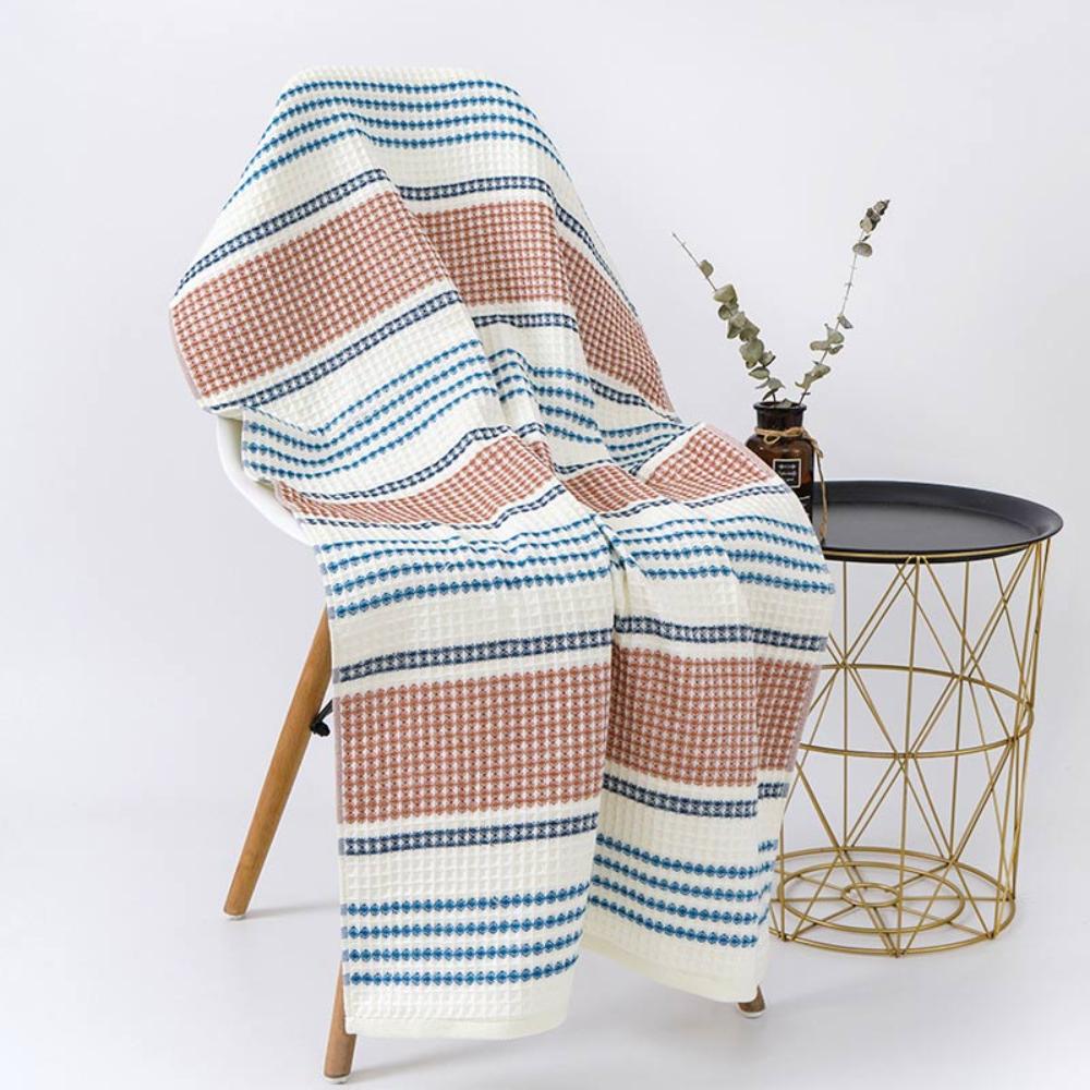 Bath Towel Honeycomb Weave 100% Cotton Quick-Drying