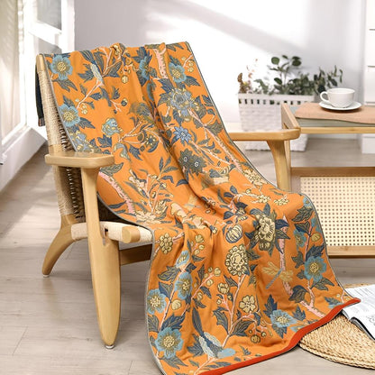 Bath Towel Reversible Hibiscus Print Natural Cotton Quick-Drying
