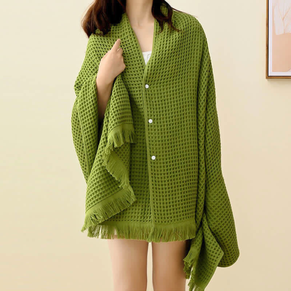 Bath Towel Shawl Pure Cotton Waffle Weave
