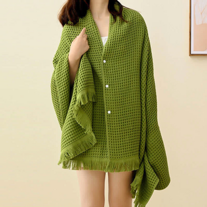 Bath Towel Shawl Pure Cotton Waffle Weave