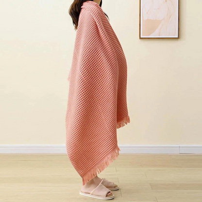 Bath Towel Shawl Pure Cotton Waffle Weave