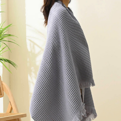 Bath Towel Shawl Pure Cotton Waffle Weave